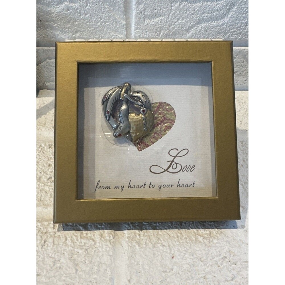 Patricia Dash 2007 Love Brooch & Card Pewter And Gold Colors New In Box 1.75”